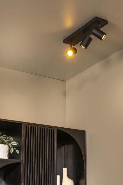 Lucide AMIGO - Ceiling spotlight - 3xGU10 - Black